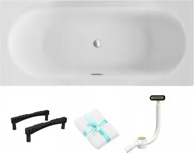 Produktbild von Aqua For You | Besco Badewanne Vitae - 150 x 75 cm - Gold Siphon - Rahmentyp W - Rechteckig