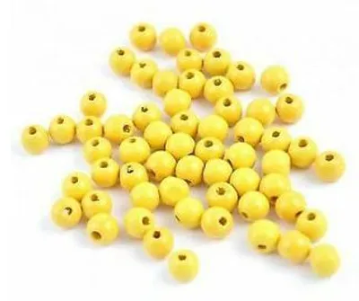 Zdjęcie produktu dla Meyco 85 drewniane kulki 8 mm w kolorze żółtym, odporne na pot i ślinę Buchholz