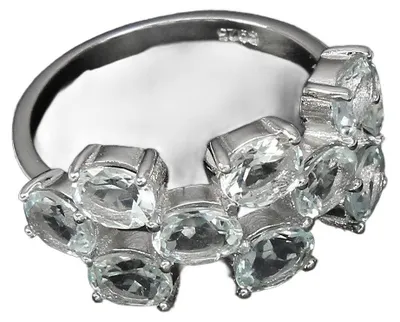 Produktbild von Silberring mit Aquamarin, 925er Silber, Größe 16, 6