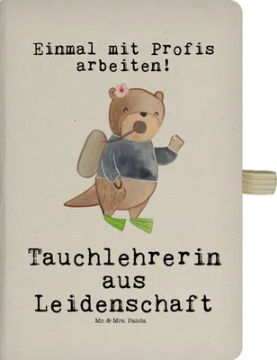 Produktbild von Mr. & Mrs. Panda Tagebuch Tauchlehrerin Leidenschaft - Transparent - Geschenk, Skizzenbuch, Kladde, Adressbuch, notizbuch, Reisetagebuch