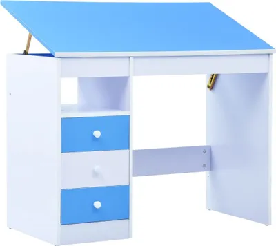Immagine prodotto di Maison Exclusive - Scrivania per bambini, inclinabile, blu e bianca