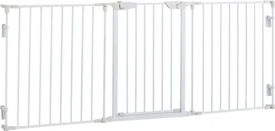 Obrázek produktu pro Fortuna Lai zábrana pro psy, 3 prvky s bezpečnostními dvířky, ochranná zábrana z plastu, bílá, 180 x 3 x 74,5 cm, pro bezpečnou ochranu psů