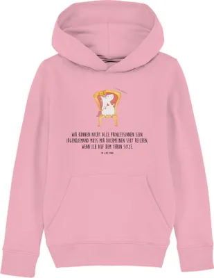 Produktbild von Mr. & Mrs. Panda Kinderpullover Einhorn König 12-14 Jahre (152/164) - Baumwolle Pink - Geschenk, Unicorn, Kapuzenpullover, Kaiser, Hoodie, Sweater, Kinderbekleidung, Krone