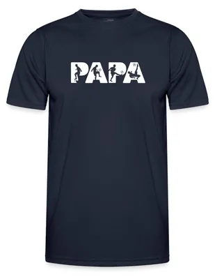 Produktbild von Spreadshirt Papa Fußball Silhouette Vater Funktionsshirt Herren, XXL, Navy