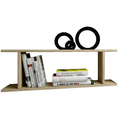 Immagine prodotto di Scaffale in legno appeso | Scaffale salvaspazio | Dimensioni: H. 28 x W. 80 x D. 20 cm | Elegante mensola appesa | Scaffale portaoggetti | Libreria | Tavola da parete - Sirola Mini