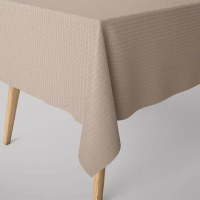 Produktbild von SCHÖNER LEBEN. Tischdecke Jacquard Punkte beige dunkelbeige Größe 130x180cm