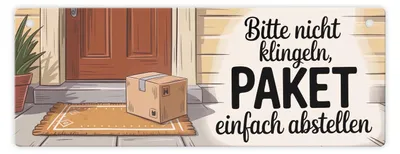 Produktbild von Bitte nicht klingeln Paket einfach abstellen Metallschild