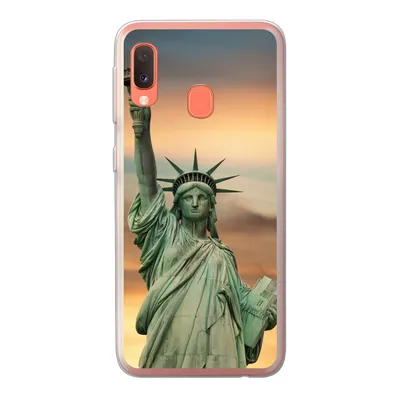 Produktbild von MuchoWow® Handyhülle Schutzhülle Hülle für Samsung Galaxy A20e New York - Freiheitsstatue - Sonnenuntergang Silikon Softcase Handy Hülle - Abdeckung