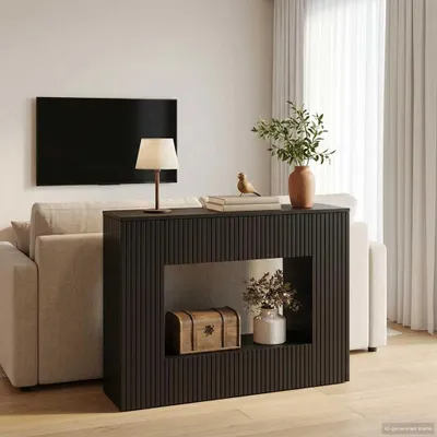 Produktbild von Konsolentisch Gestreift Schwarz 101 x 29 x 74 cm Holzwerkstoff - Konsolentische DE2382