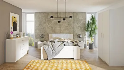 Obrázek produktu pro Ložnicová sestava s postelí 160x200 CORTLAND 7 - bílá / bílá