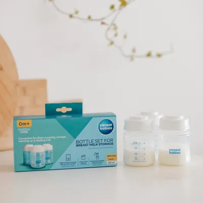 Produktbild von Canpol Babys Milchvorratsflaschen-Set 3x120ml