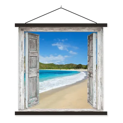 Produktbild von MuchoWow® Textilposter Meer - Tropen - Blick - Strand 40x40 cm mit schwarzem Rahmen - Fotos