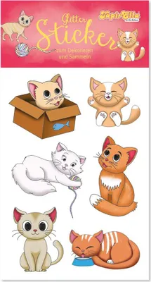 Produktbild von Glitter-Sticker TapirElla  niedliche Katzen