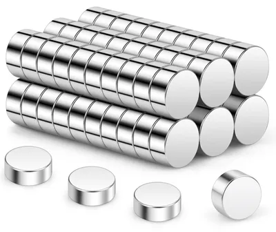 Mini-Magnete 8x3 mm, 60 Stück, Neodym, stark, silber