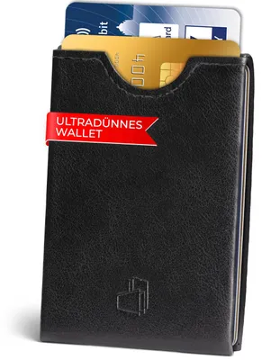 Image de Omgoods - Étui à cartes de crédit noir, design minimaliste