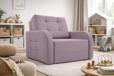 Produktbild von MOEBLO Schlafsessel PORTO 80 – Sofa Sessel Jugendsofa Schlafsofa 1-Sitzer Gästebett mit Schlaffunktion und Bettkasten Kindersofa (BxHxT): 101x90x100 cm - Hellrosa (BRAGI 91)