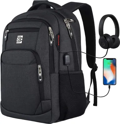 Produktbild von Laptop Rucksack Herren,18 Zoll Laptop Rucksack Schulrucksack Business, Geschenk fš¹r M?nner(Schwarz, 18 Zoll)