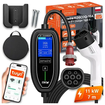 Obrázek produktu pro Nabíječka pro elektromobily, wallbox, 11 kW, 16 A, typ 2, Wi-Fi, kabel 7 metrů