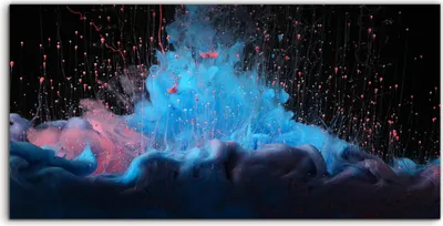 Produktbild von Coloray - Glasbild - 120x60 cm - Wandbild - Glasbilder - Acrylfarben im Wasser Abstrakte