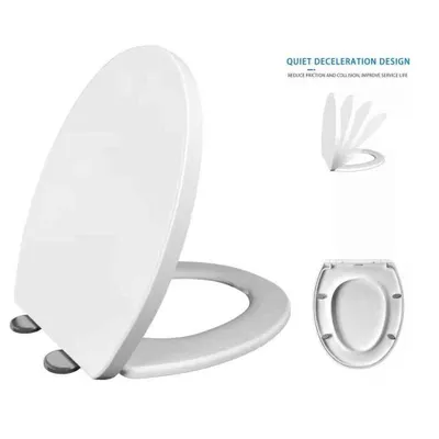 Produktbild von WC-Sitz in Ovalform, Soft-Close & Quick-Release, 360° verstellbare Scharniere, Top-Fix-Montage, Toilettendeckel in Weiß