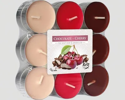 Produktbild von AURA CANDLES Teelichter Schokolade - Kirsche 18er Pack