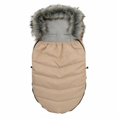 Image de New Baby bavoir avec fourrure beige