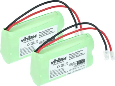 Produktbild von vhbw 2x Akkupack aus 2x AA Mignon für diverse Geräte (2000mAh, 2,4V, NiMH)