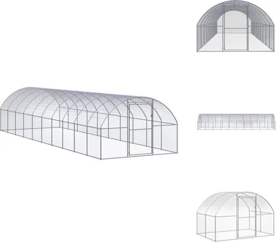Obrázok produktu pre vidaXL Vonkajší kurník 3x10x2 m Pozinkovaná oceľ - Príbytky a ohrady pre malé zvieratá