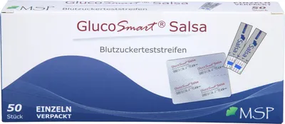 Obrázok produktu pre Glucosmart Salsa Testovacie prúžky na meranie glukózy v krvi jednoduché 50X1 ks
