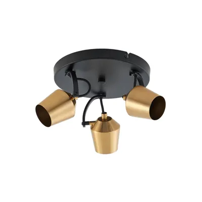 Produktbild von Lindby Deckenstrahler Sylveria, 3-flg., schwarz/gold, Eisen