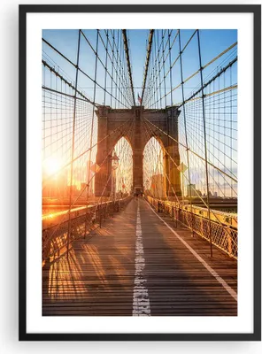 Produktbild von Gerahmtes Poster - Schwarzer Rahmen - New York Brücke - 50x70 cm - Wand Bild - Wanddeko - Wandbilder - Kunstposter - Wandposter - Bilderrahmen - Bilder - Kunstdruck - Wandbild - P2BPA50x70-3707