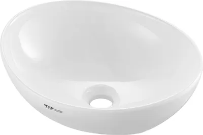 Zdjęcie produktu dla Nowoczesna umywalka ceramiczna Łazienka Umywalka nablatowa 409x341x144mm Owalna