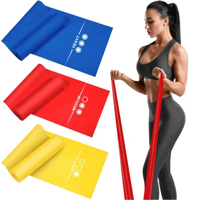 Produktbild von Fitnessband-Set, bestehend aus 3 Widerstandsbändern mit einer Länge von 2 Metern