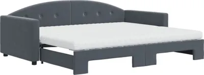 Zdjęcie produktu dla VidaXL 3197326, sofa rozkładana, Szary, Pianka, Metal, Poliester, Drewno, 2220 mm, 1000 mm