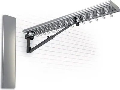 Produktbild von Klappgarderobe Aluminium F1 naturfarbig 30 Mantelhaken Lnge 1650 mm Hakenabstand 100 mm