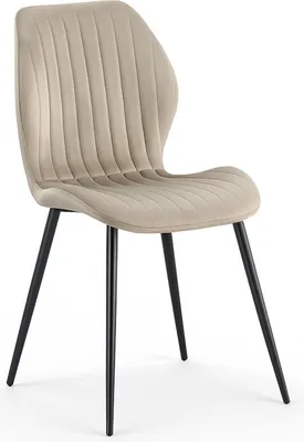 Zdjęcie produktu dla Krzesło tapicerowane taupe Zoya welur stylowe kuchnia salon
