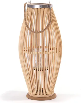 Produktbild von Deko  LATERNE "ZYA" |  Bambus | Natur Windlicht | Größe: 70 cm