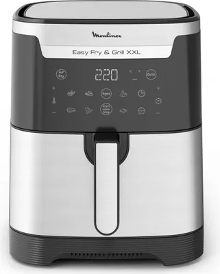 A studio shot of a Moulinex air fryer and grill.