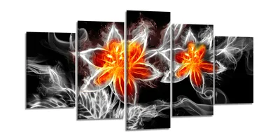Obrázek produktu pro Obraz 200 x 100 cm na plátně Ohnivý květ 6329 - Obrazy/nástěnný obraz/umělecký tisk jsou již zarámované