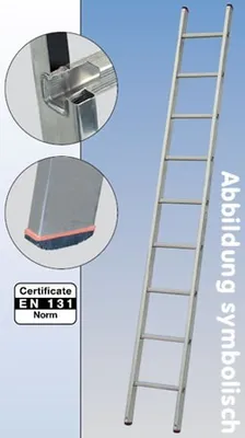Produktbild von Krause Alu Sprossen Anlegeleiter Sibilo einteilig 6 · 9 · 12 · 15 · 18 Sprossen, Sprossenzahl:15 Sprossen