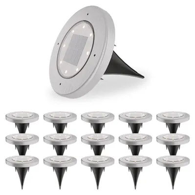 Produktbild von hoftronic Solar Bodeneinbaustrahler 16x 8 LEDs 3000K IP65 Edelstahl