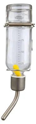 Obrázek produktu pro Trixie Skleněná napáječka s kovovým pítkem pro pískomily a křečky 125 ml
