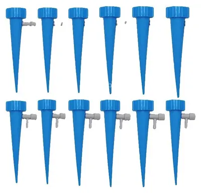 Immagine prodotto di Sistema di irrigazione a goccia, irrigazione automatica, controllo del flusso regolabile, 12 pezzi, colore blu