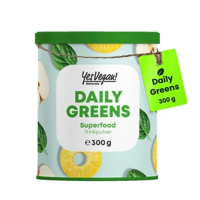 Produktbild von Daily Greens Pulver Superfood Pulver (300g = 30 Port.) - 25 Pflanzen, Vitamine, Milchsäurebakterien