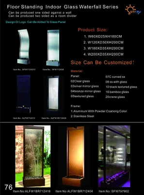 Produktbild von Moderne Trennwand Wasserwand Wände Wasserfall Water Wall Led Wasserwände 180x200