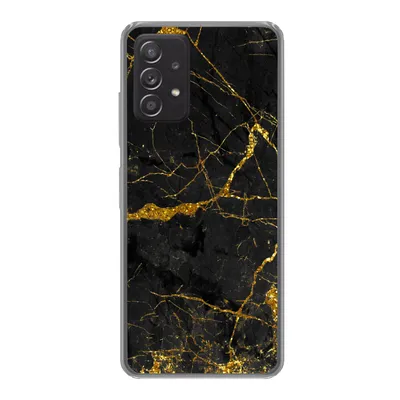 Produktbild von MuchoWow® Handyhülle Schutzhülle Hülle für Samsung galaxy a73 Marmor - Gold - Schwarz - Marmoroptik - Luxus - Glitzer Silikon Softcase Handy Hülle - Handyhülle