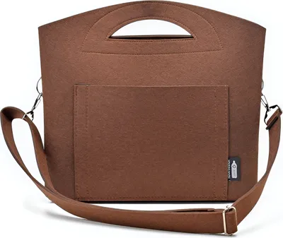 Produktbild von Wickeltasche mit Wickelunterlage Baby Windeltasche Umhängetasche aus Filz Braun