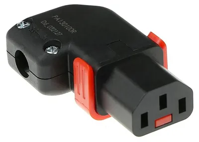 Produktbild von ACT SFO66A, C13, Schwarz, Rot, Buchse, Abgewinkelt, Nylon, 1,5 mm²