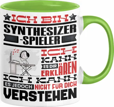 Produktbild von Synthesizer-Spieler Geschenk Tasse Lustige Geschenkdiee für einen Synthesizer-Spieler Geburtstag Ich Bin Synthesizer-Spieler Ich Kann Es Dir Erklären Aber Nicht Für Dich Verstehen (Grün)