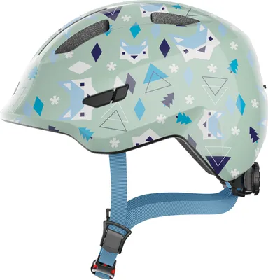 Produktbild von ABUS Kinderhelm Smiley 3.0 - Fahrradhelm mit tiefer Passform, kindergerechten Designs & Platz für einen Zopf - für Mädchen und Jungs - Hellgrün mit Muster, Größe M